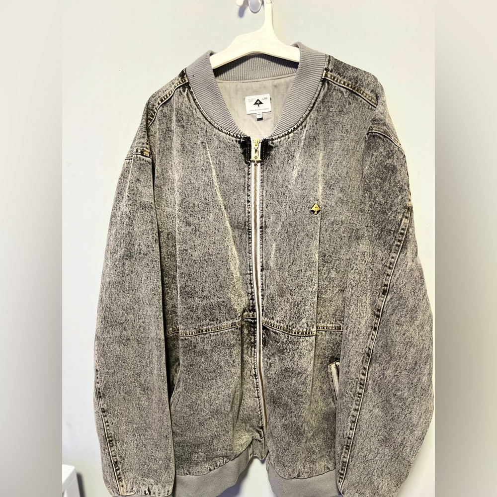 LRG Graywash Denim Cotton Zip Up Bomber